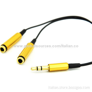 Audio splitter cable with metal shell